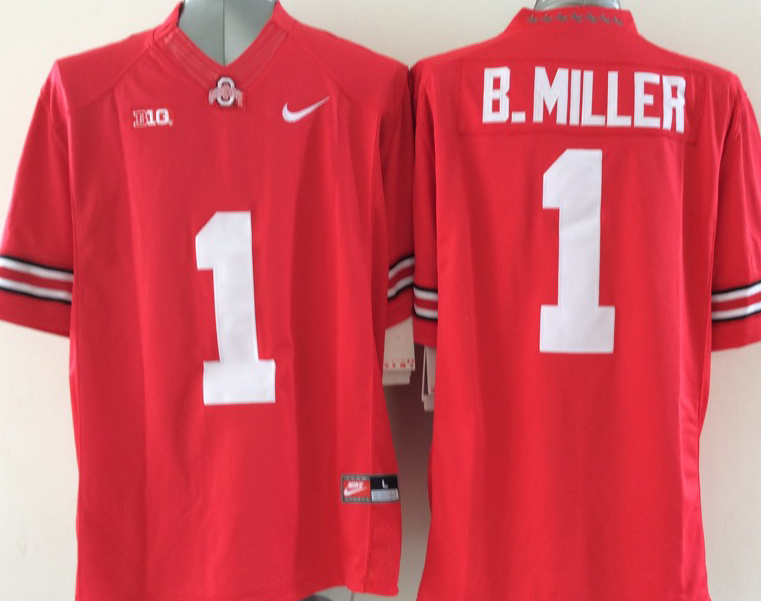 Men's Ohio State Buckeyes Braxton Miller #1 Scarlet Jersey